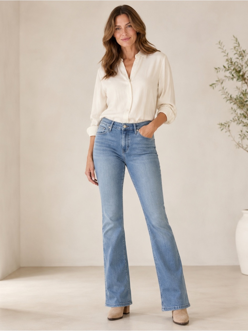 NWT Simply Vera Vera Wang Power Stretch Bootcut Jeans 8 Long